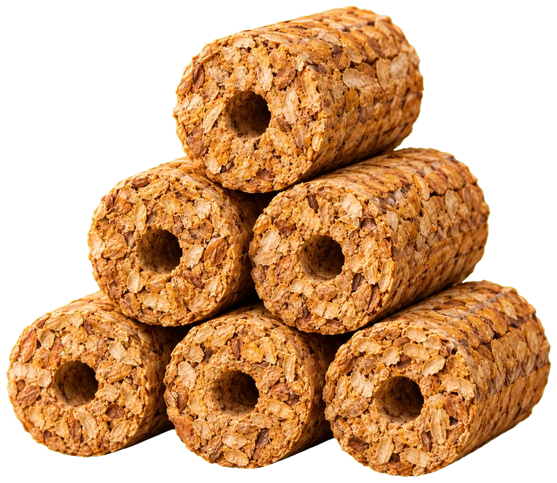 Groundnut Shell Briquettes, a studio cut-out
